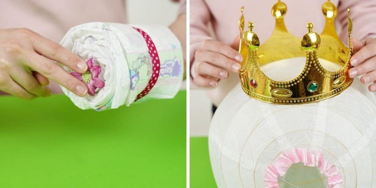 DIY Cinderella Carriage Diaper Cake Child Bathe Reward