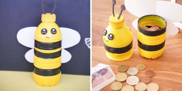 Lovable Plastic Bottle Bumblebee Financial institution