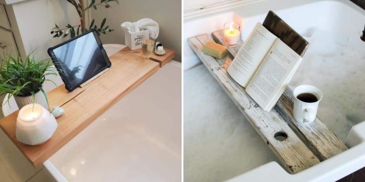 37 DIY Tub Caddy Concepts (Useful and Ornamental)