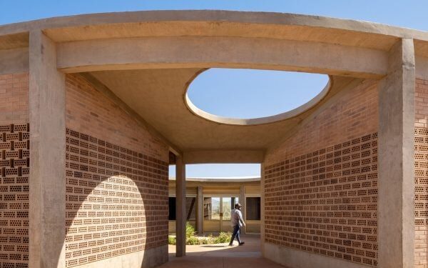 Fernanda Canales consists of perforated brick in round group centre