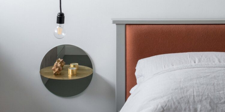 Eight bedrooms with bedside tables that add a contemporary contact