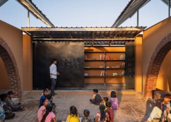 Arched openings body village library in India by PK_Inception